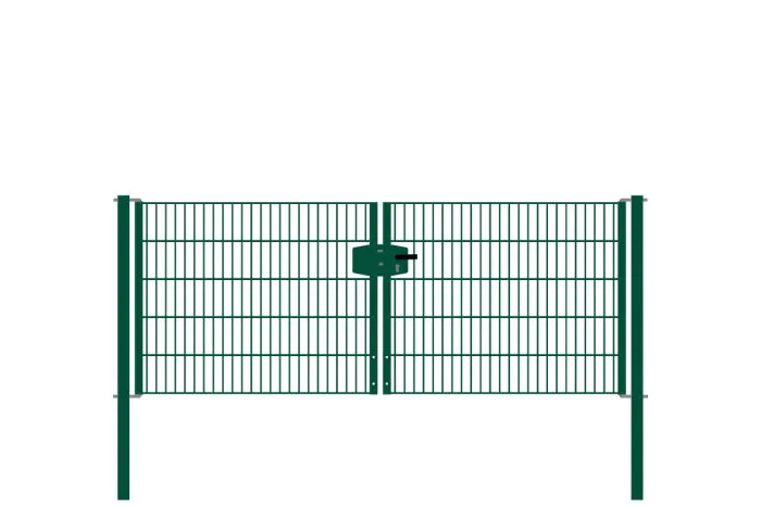 Vrata-žična rešetka David 2 - krilna 271 cm široka - cinkano ali barvano: barvano zeleno, višina v cm: 103, širina v cm: 271, Teža v kg: 40,93