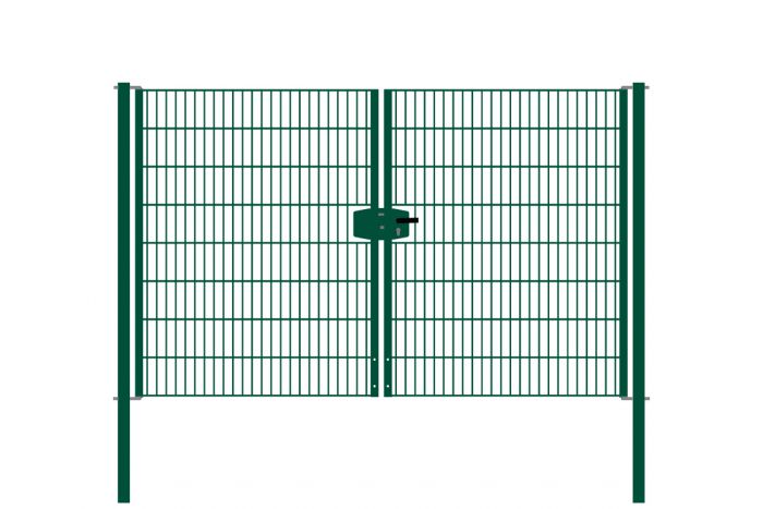 Vrata-žična rešetka David 2 - krilna 271 cm široka - cinkano ali barvano: barvano zeleno, višina v cm: 163, širina v cm: 271, Teža v kg: 60,19