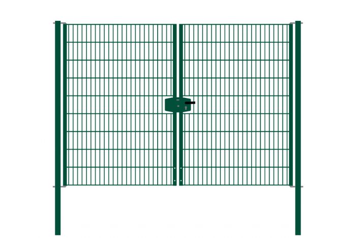 Vrata-žična rešetka David 2 - krilna 271 cm široka - cinkano ali barvano: barvano zeleno, višina v cm: 183, širina v cm: 271, Teža v kg: 66,6