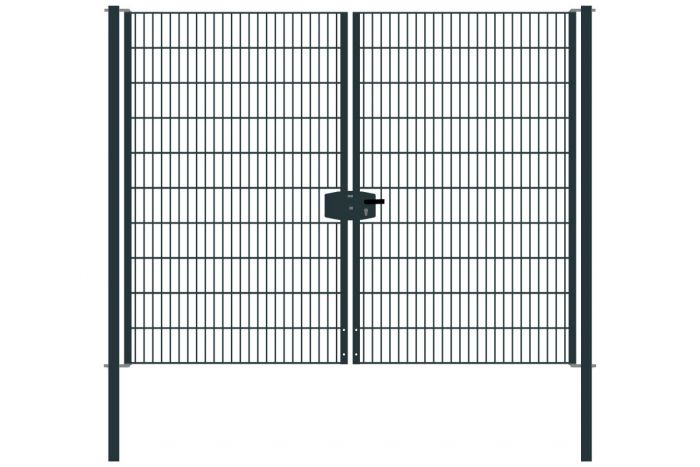 Vrata-žična rešetka David 2 - krilna 271 cm široka - cinkano ali barvano: barvano antracit, višina v cm: 203, širina v cm: 271, Teža v kg: 72,82