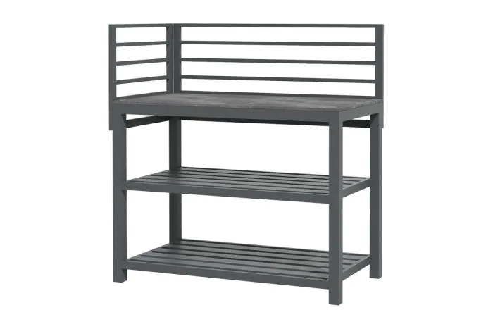 Zunanja kuhinja iz aluminija in sintranega kamna – Modul C z odlagalnimi policami, širina: 1200 mm, globina: 590 mm, višina: 1240 mm