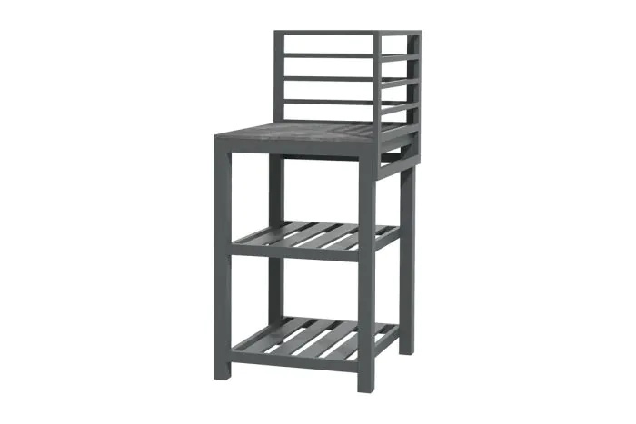 Zunanja kuhinja iz aluminija in sintranega kamna – Modul D kotni element, širina: 590 mm, globina: 590 mm, višina: 1240 mm
