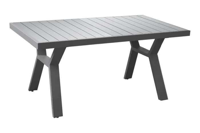 jedilna miza Lissabon iz aluminija - barva: siva aluminij, mere: 1380 x 800 x 650 mm