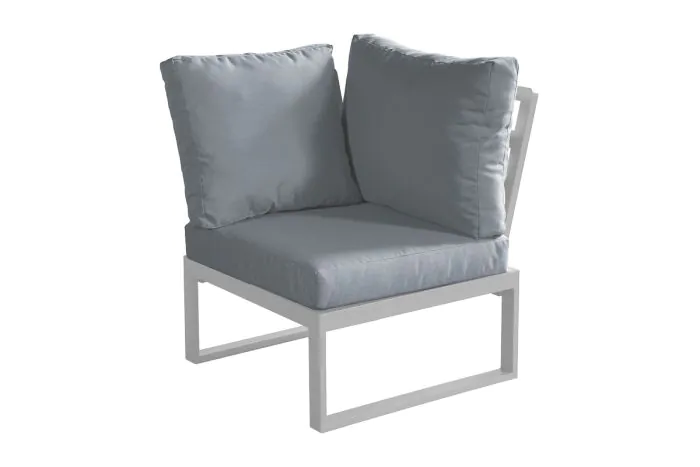 lounge vogalnim kavčem Lissabon iz aluminija - barva aluminija: siva aluminij, barva blaga: temno siva