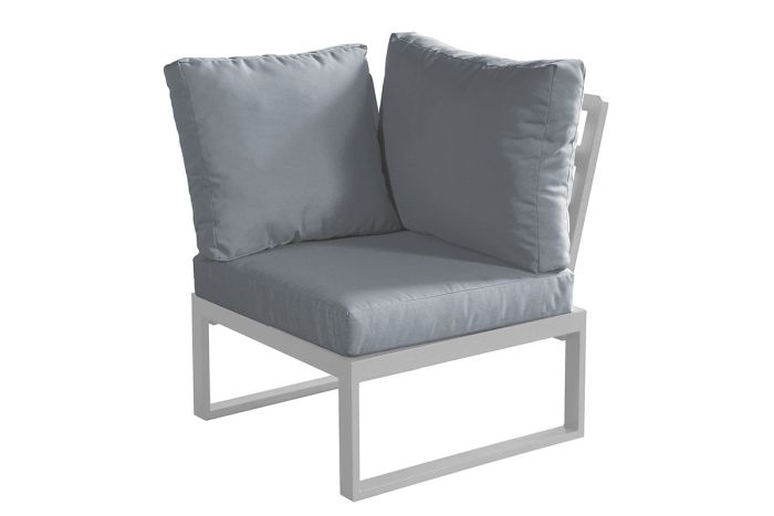 lounge vogalnim kavčem Lissabon iz aluminija - barva aluminija: siva aluminij, barva blaga: temno siva