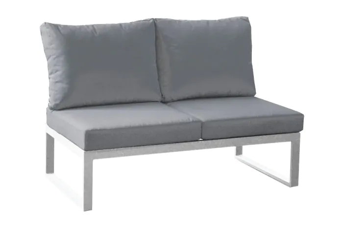 lounge 2-sed Lissabon iz aluminija - barva aluminija: siva aluminij, barva blaga: temno siva