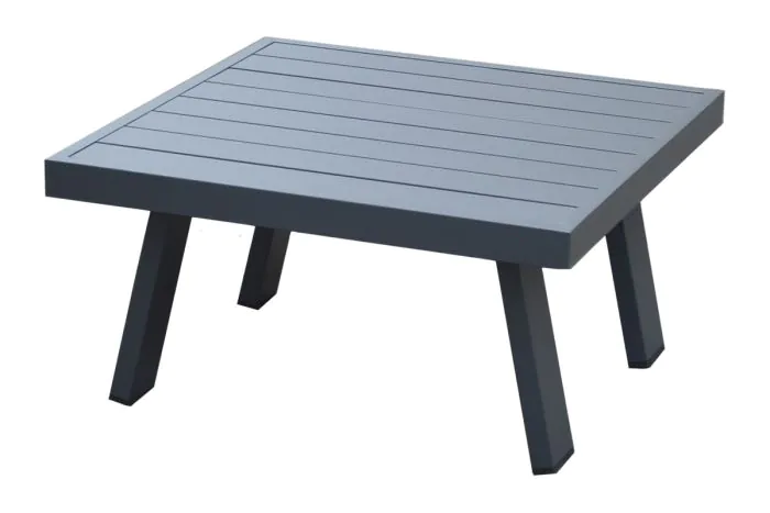 kvadratna klubska mizica Lissabon iz aluminija - barva: antracit, mere: 710 x 710 x 380 mm