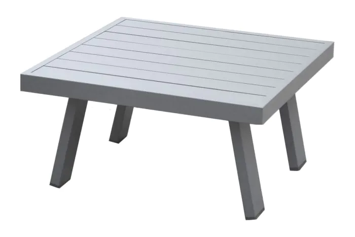 kvadratna klubska mizica Lissabon iz aluminija - barva: siva aluminij, mere: 710 x 710 x 380 mm