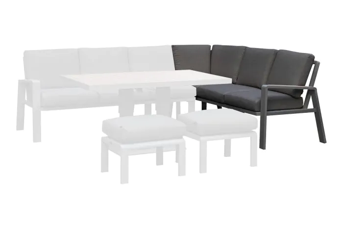 3-sed desna vrtna zofa Malaga – širina: 2180 mm, globina: 830 mm, višina: 880 mm