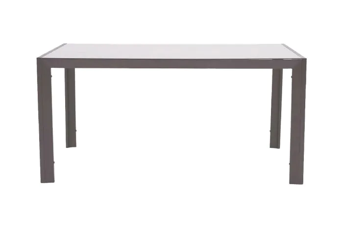 Vrtna miza z stekleno ploščo Miami iz aluminija - barva: sivi aluminij, dolžina: 1500 mm, dolžina: 900 mm, višina: 720 mm