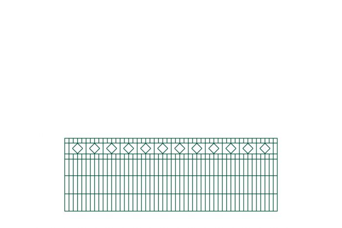 Okrasna ograja Barcelona – 251 cm dolžina - cinkano ali barvano: barvano zeleno, višina v cm: 083, dolžina v cm: 251