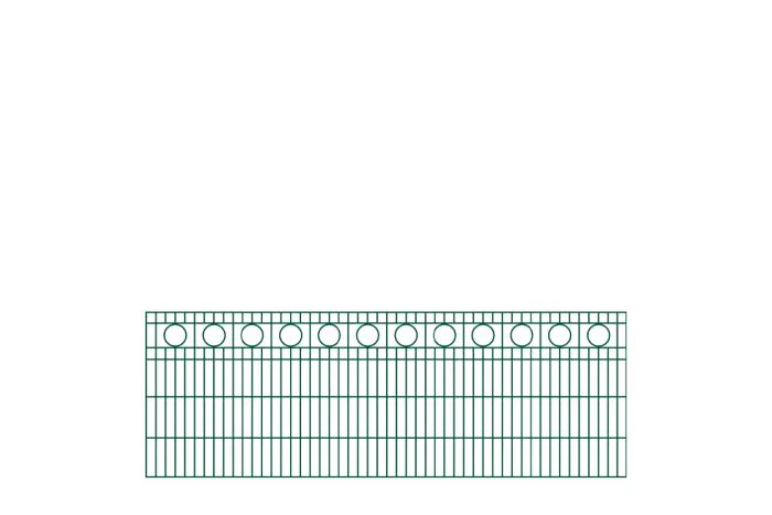 Okrasna ograja Rom – 251 cm dolžina - cinkano ali barvano: barvano zeleno, višina v cm: 83, dolžina v cm: 251