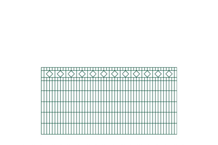 Okrasna ograja Barcelona – 251 cm dolžina - cinkano ali barvano: barvano zeleno, višina v cm: 123, dolžina v cm: 251