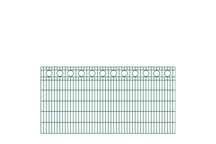 Okrasna ograja Rom – 251 cm dolžina - cinkano ali barvano: barvano zeleno, višina v cm: 123, dolžina v cm: 251