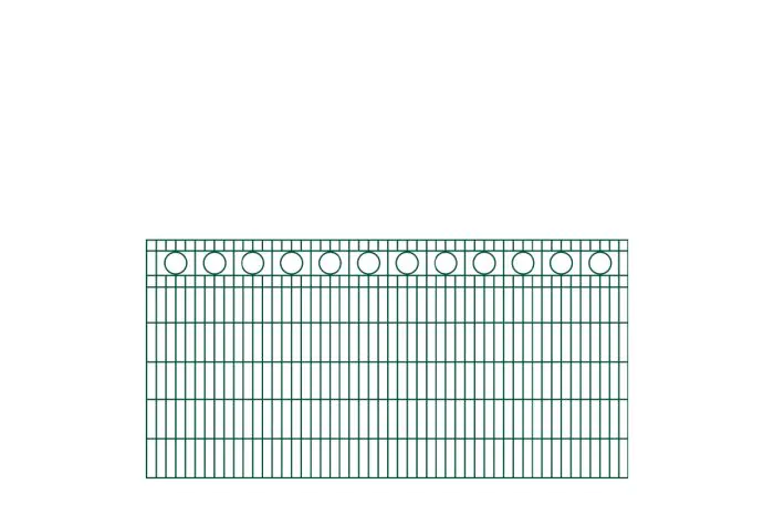 Okrasna ograja Rom – 251 cm dolžina - cinkano ali barvano: barvano zeleno, višina v cm: 123, dolžina v cm: 251