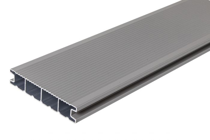 Deske za teraso iz aluminija - dolžina: 3000 mm, prerez: 144 x 27 mm, barva: siva