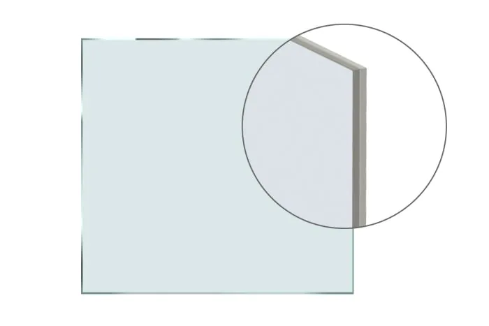 Vezano varnostno steklo 2 x 4 mm - Izvedba: Z mat belo folijo,  Vrsta stekla: Float,  Napotek: cena za m²