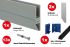 Steklena ograja čelna montaža - eloksiran aluminij -  Izvedba: za predhodno montažo, za debelino stekla: 16,76-17,52 mm, dolžina: 3 m