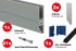 Steklena ograja čelna montaža - eloksiran aluminij -  Izvedba: za predhodno montažo, za debelino stekla: 16,76-17,52 mm, dolžina: 5 m