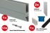 Steklena ograja čelna montaža - eloksiran aluminij -  Izvedba: za predhodno montažo, za debelino stekla: 20,76-21,52 mm, dolžina: 3 m