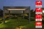 Pergola Dallas z LED in sončno zaščito - barva: antracit, dolžina: 4000 mm, širina: 3000 mm, višina: 2500 mm