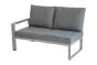 lounge sofa 2-sed levo Lissabon iz aluminija - barva aluminija: siva aluminij, barva blaga: temno siva