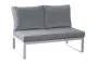 lounge 2-sed Lissabon iz aluminija - barva aluminija: siva aluminij, barva blaga: temno siva