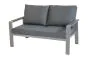 lounge sofa 2-sed Lissabon iz aluminija - barva aluminija: siva aluminij, barva blaga: temno siva