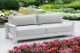 lounge sofa 3-sed London iz aluminija - barva: bela, mere: 2150 x 840 x 670 mm
