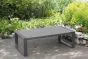 Stranska mizica s stekleno ploščo Toledo iz aluminija - barva: sivi aluminij, dolžina: 1280 mm, širina: 650 mm, višina: 410 mm