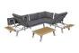 Sedežna garnitura Washington XXL 5-delni iz aluminija - barva aluminija: sivi aluminij, barva blaga: temno siva