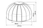 Paviljon okrogel - steklo is umetne mase - Premer: 410 cm, Višina: 261 cm, Osnovna površina: 13,2 m², Teža: 512 kg