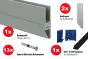 Steklena ograja čelna montaža - eloksiran aluminij -  Izvedba: za predhodno montažo, za debelino stekla: 16,76-17,52 mm, dolžina: 3 m
