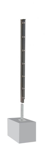 Ograjni steber David A - cinkano ali barvano: barvano antracit, za višino ograje v cm: 163, dolžina v cm: 220, pritrdilne točke: 9