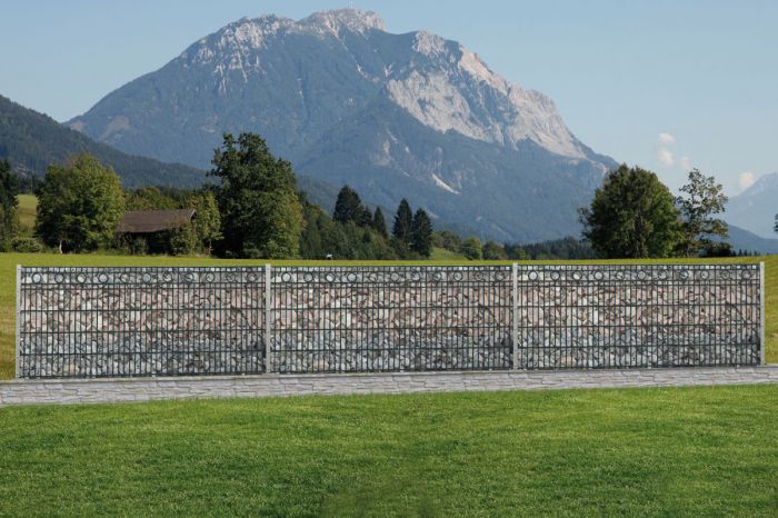 Gabionska stena - okrasna ograja Rom - Višina v cm: 103,  barva: Prašno barvano antracit
