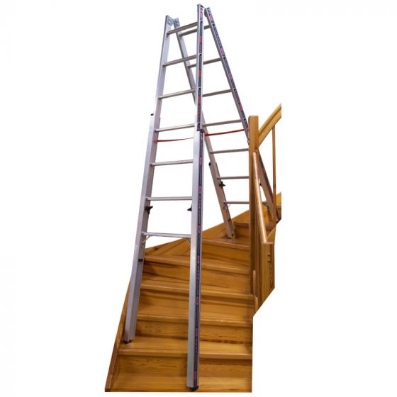 Euro-Profi A-lestev za uporabo na stopnicah Mod. S30576  - število prečk: 2 x 7, največja dolžina izvlečene lestve pribl. m: 2,10