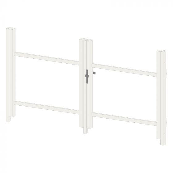 Okvir za vrata iz aluminija-brez polnila - 2-krilna (profil: 63 mm) - višina krila: 940-1500 mm, naslon: levo, barva: bela