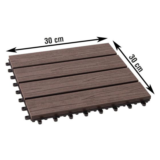 WPC ploščice za terase Florenz - prerez: 300 x 300 mm