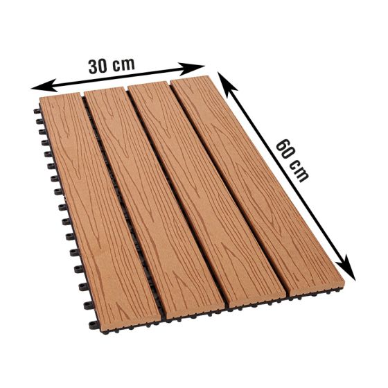 WPC ploščice za terase Korfu - prerez: 300 x 600 mm