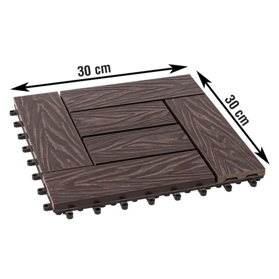 WPC ploščice za terase Moskau - prerez: 300 x 300 mm