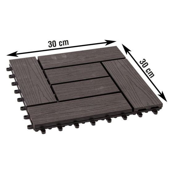 WPC ploščice za terase Sofia -  prerez: 300 x 300 mm