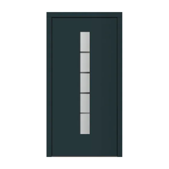 Aluminijasto-plastična vhodna vrata Fortuna - 1100 x 2100 mm (Š x V) - Barva: bela, odpiranje znotraj: levo po DIN-u