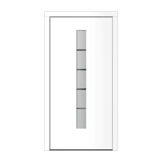Aluminijasto-plastična vhodna vrata Fortuna - 1100 x 2100 mm (Š x V) - Barva: bela, odpiranje znotraj: levo po DIN-u