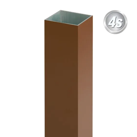 Alu steber 100 x 100 x 4 mm - barva: rjava, dolžina: 100 cm