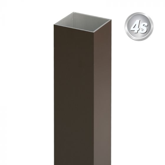 Alu steber 100 x 100 x 4 mm - barva: čokoladno rjava, dolžina: 75 cm