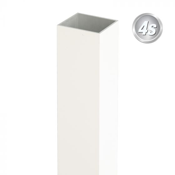 Alu steber 100 x 100 x 4 mm - barva: bela, dolžina: 125 cm