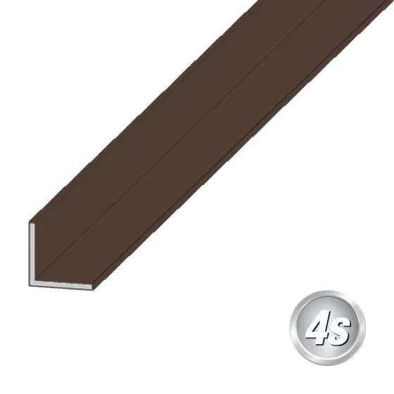 Alu L-kotni - Dimenzije: 20 x 20 x 2 mm, Barva: čokoladno rjava