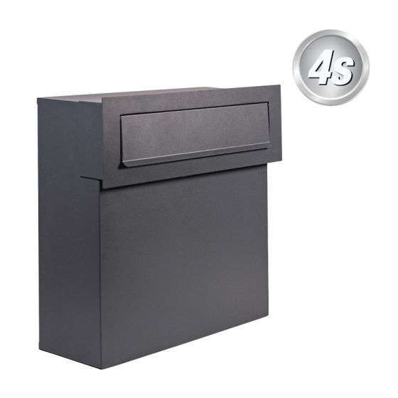 Poštni nabiralnik za aluminijasto ograjo - Barva: antracit RAL 7016, Širina: 37,5 cm, Višina: 38 cm, Globina: 15 cm