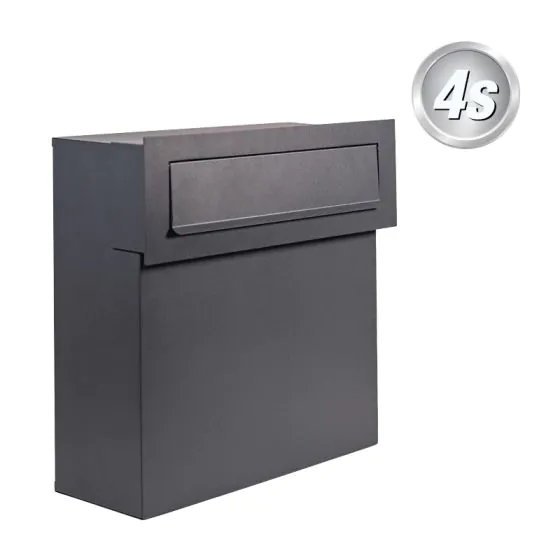 Poštni nabiralnik za aluminijasto ograjo - Barva: antracit RAL 7016, Širina: 37,5 cm, Višina: 38 cm, Globina: 15 cm