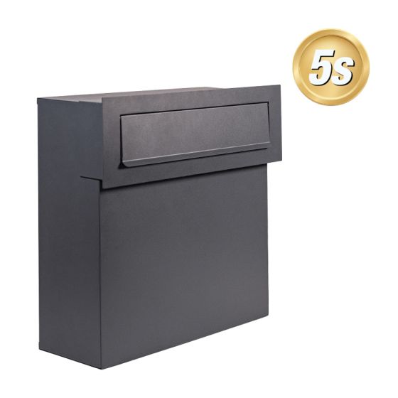 Poštni nabiralnik za aluminijasto ograjo - Barva: antracit 5S RAL 7016, Širina: 37,5 cm, Višina: 38 cm, Globina: 15 cm